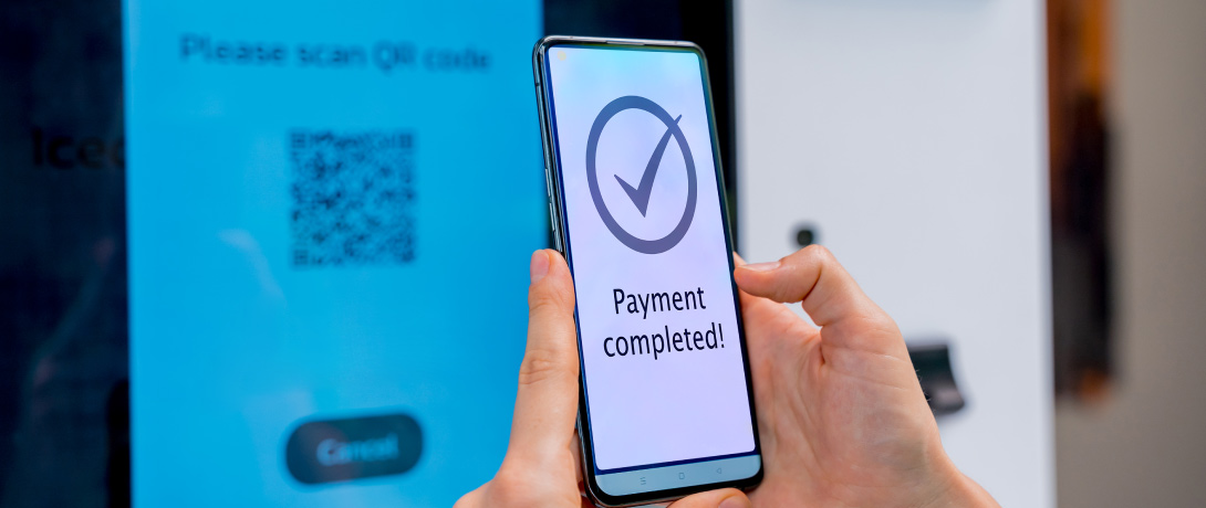 detalhe em tela de celular após concluir um pagamento