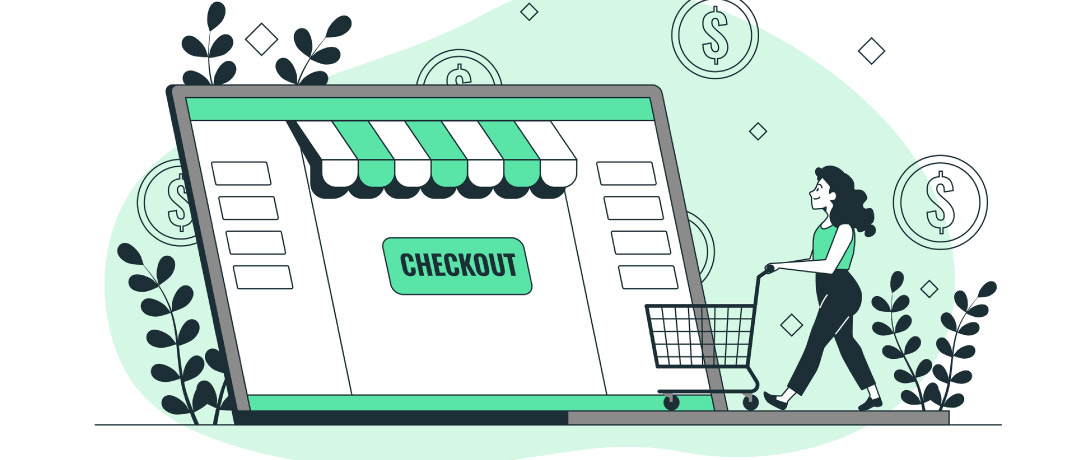 ilustração de checkout de e-commerce