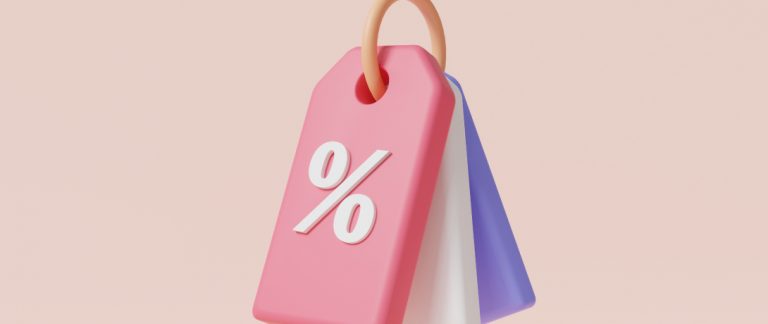 - Ilustração de etiquetas de preço com desconto.